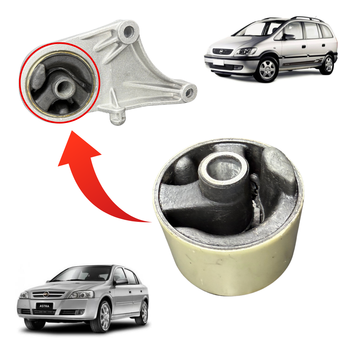 Bucha Refil do Coxim (Suporte) Dianteiro Central do Motor – Astra / Vectra / Zafira