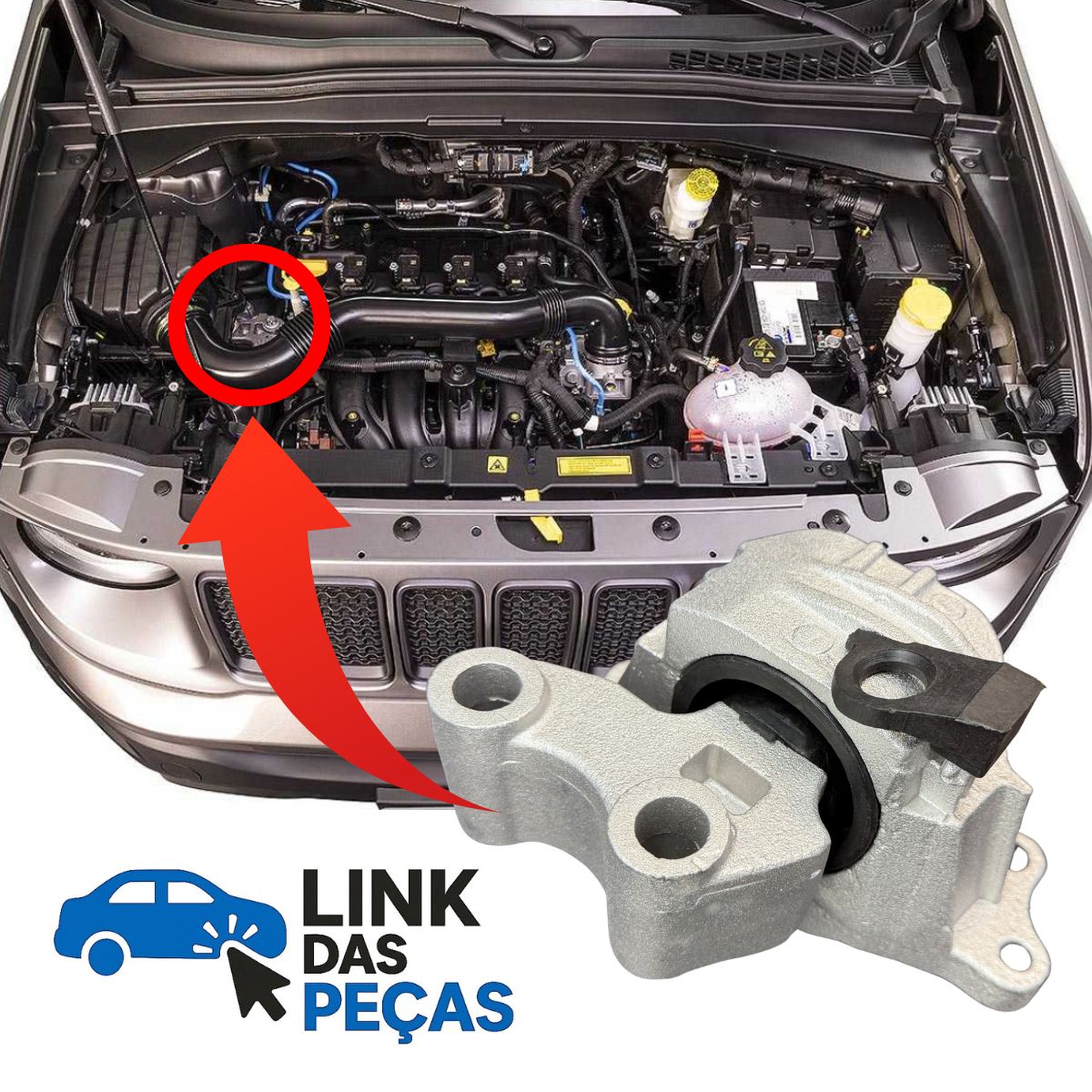 Coxim do Motor Lado Direito (Câmbio Automático) – Toro / Renegade 1.8 Flex 2016 a 2021