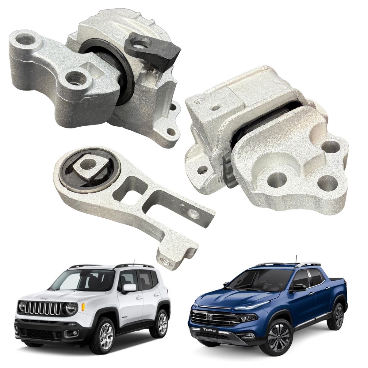 Kit 3 Coxim Motor Cambio Fiat Toro Renegade 1.8 Flex Etorq