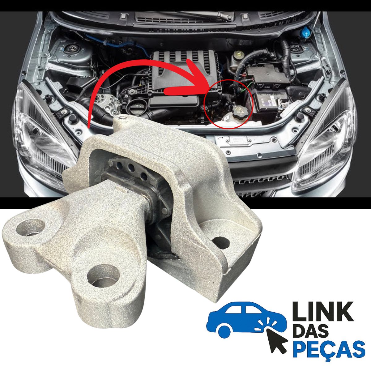Coxim Calço do Motor Esquerdo – Fiat Argo / Cronos / Strada 1.3 (2019 a 2025)