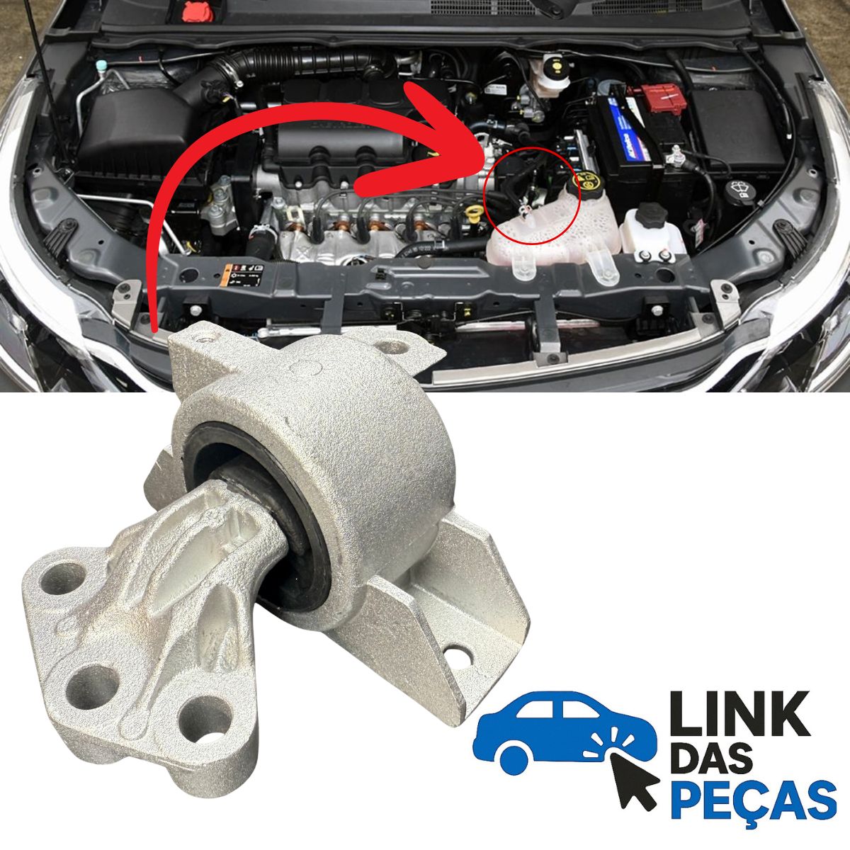 Coxim Dianteiro do Motor Lado Esquerdo – Cobalt, Spin, Prisma, Onix, Sonic – Câmbio Manual