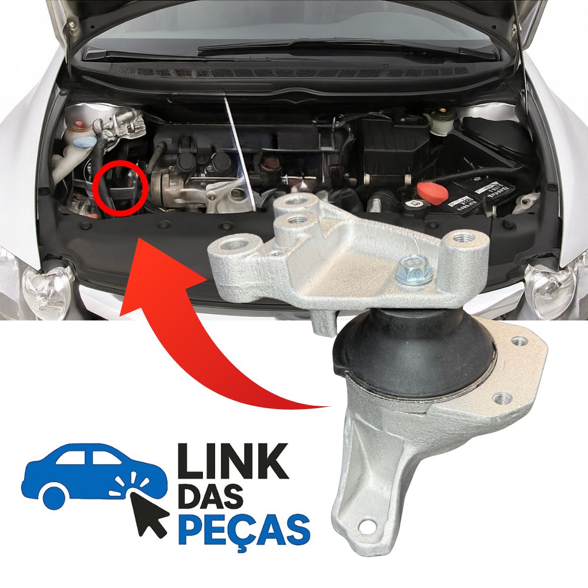 Coxim Hidráulico do Motor Lado Direito – New Civic 2007 a 2011 (Manual e Automático)