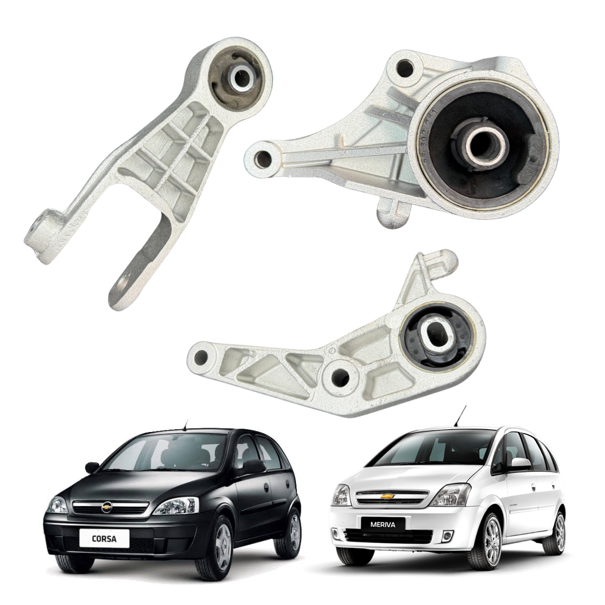 Kit 3 Coxins Traseiros + Dianteiro Esq. – Corsa / Meriva / Montana