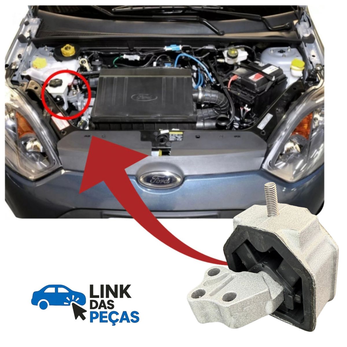 Coxim Dianteiro do Motor – Ecosport / Fiesta / Focus 1.6 Rocam