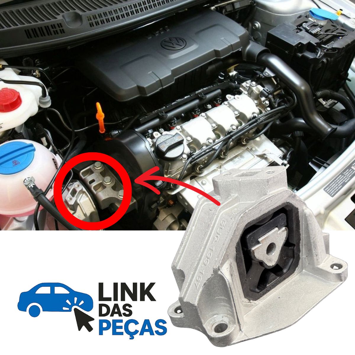 Coxim do Motor Lado Direito sem Suporte – Gol / Fox / Voyage 1.0 1.6