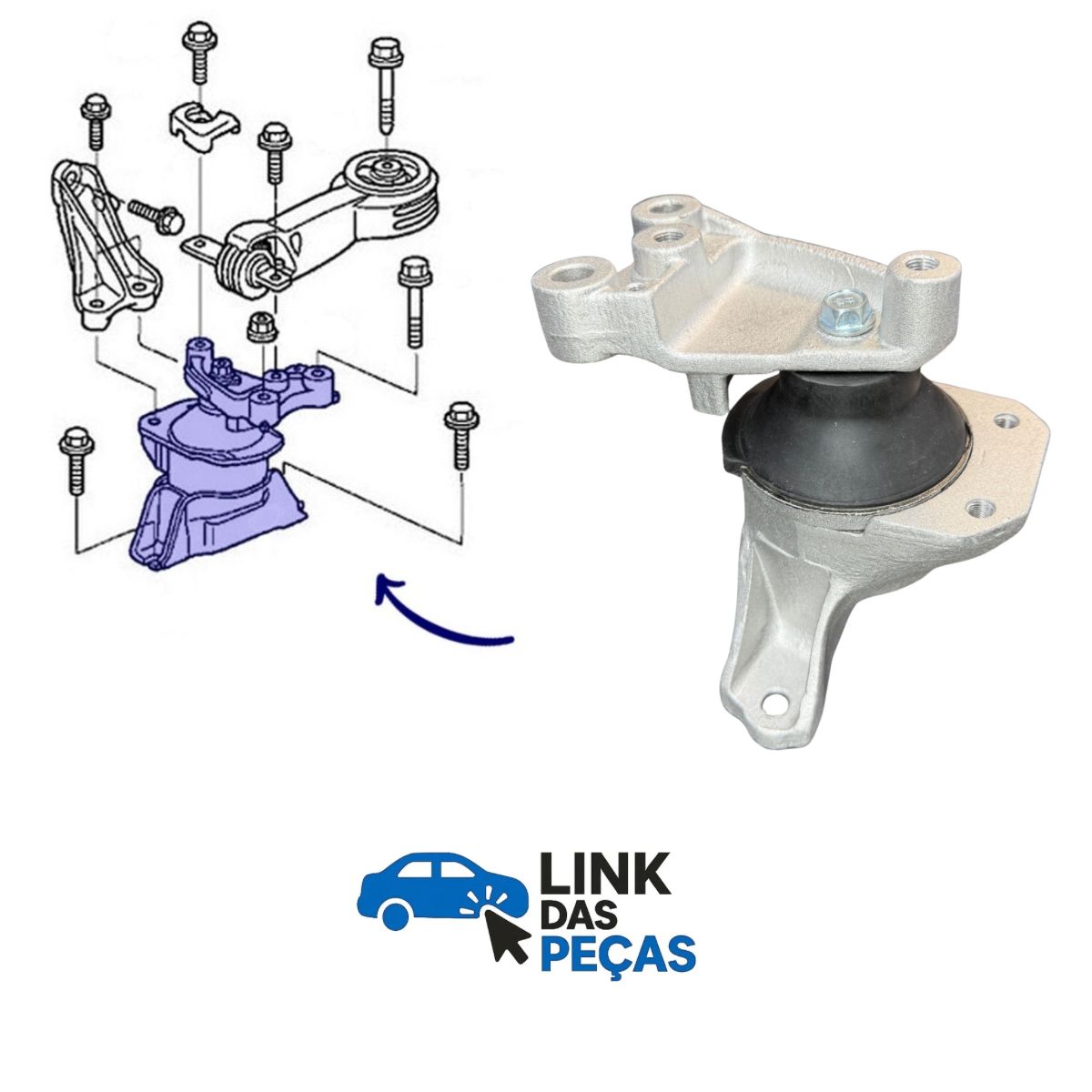Coxim Hidráulico do Motor Lado Direito – New Civic 2007 a 2011 (Manual e Automático)
